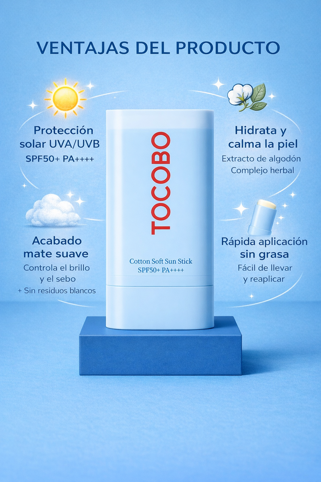 TOCOBO Barra Bloqueador Solar SPF50+ PA+