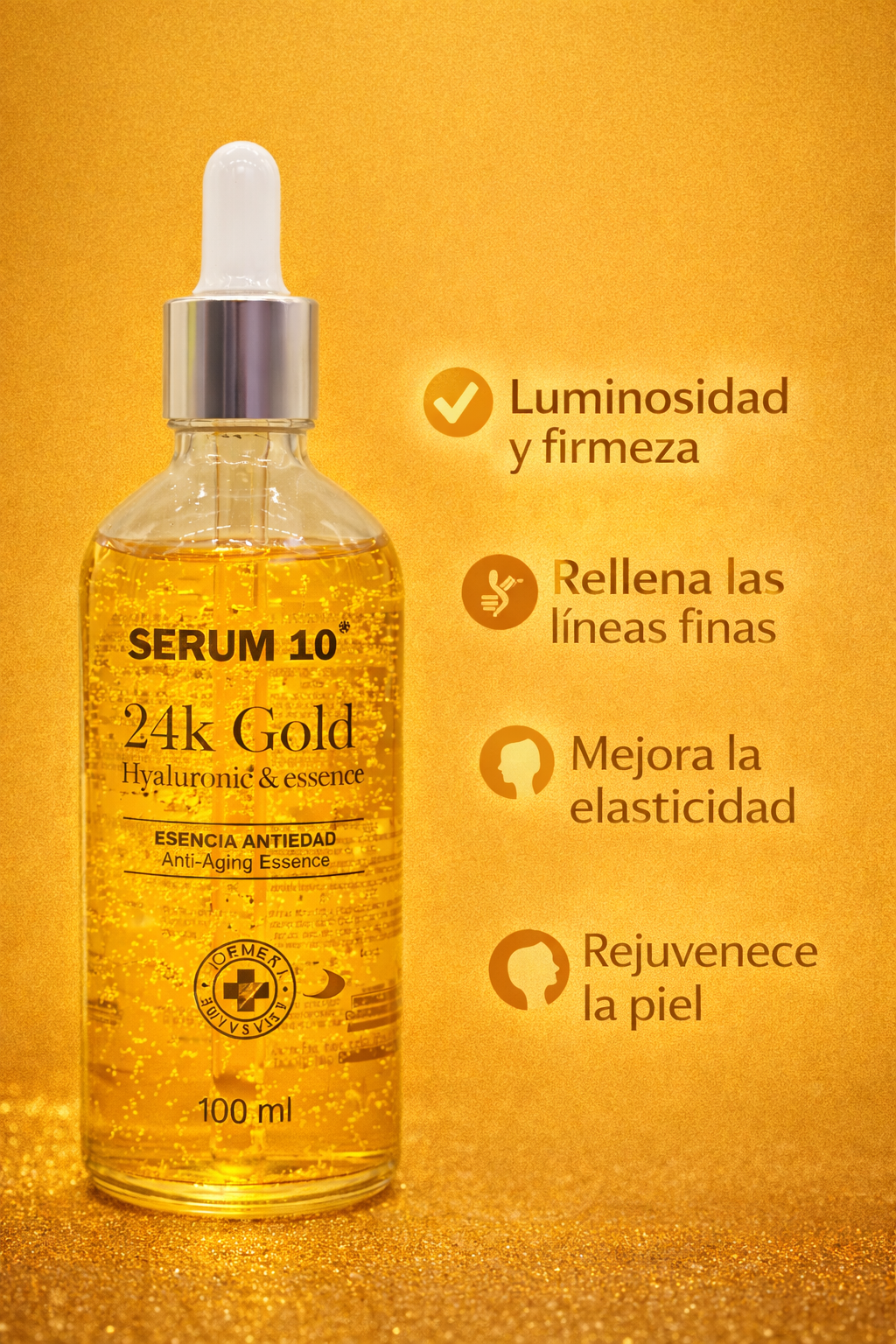 SERUM 10 Acido Hialuronico 24K GOLD 100ml